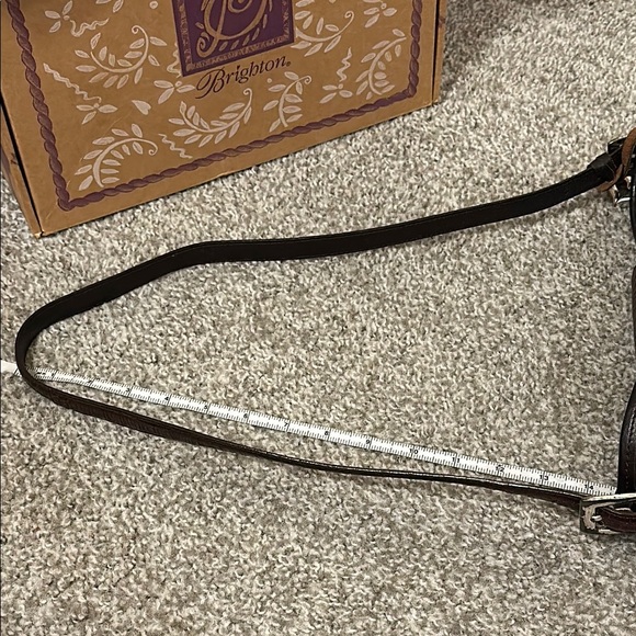 Brighton Woven Wicker Straw & Leather Shoulder Bag Crossbody Purse w/ Dust Bag - Picture 11 of 13